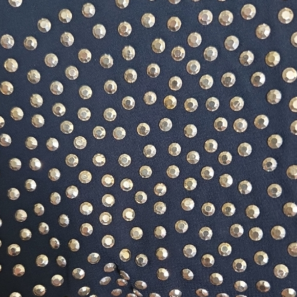 Alberto Makali Sheer Black Gold Studded Cardigan Vest Hook & Eye Closure Medium - Picture 7 of 7